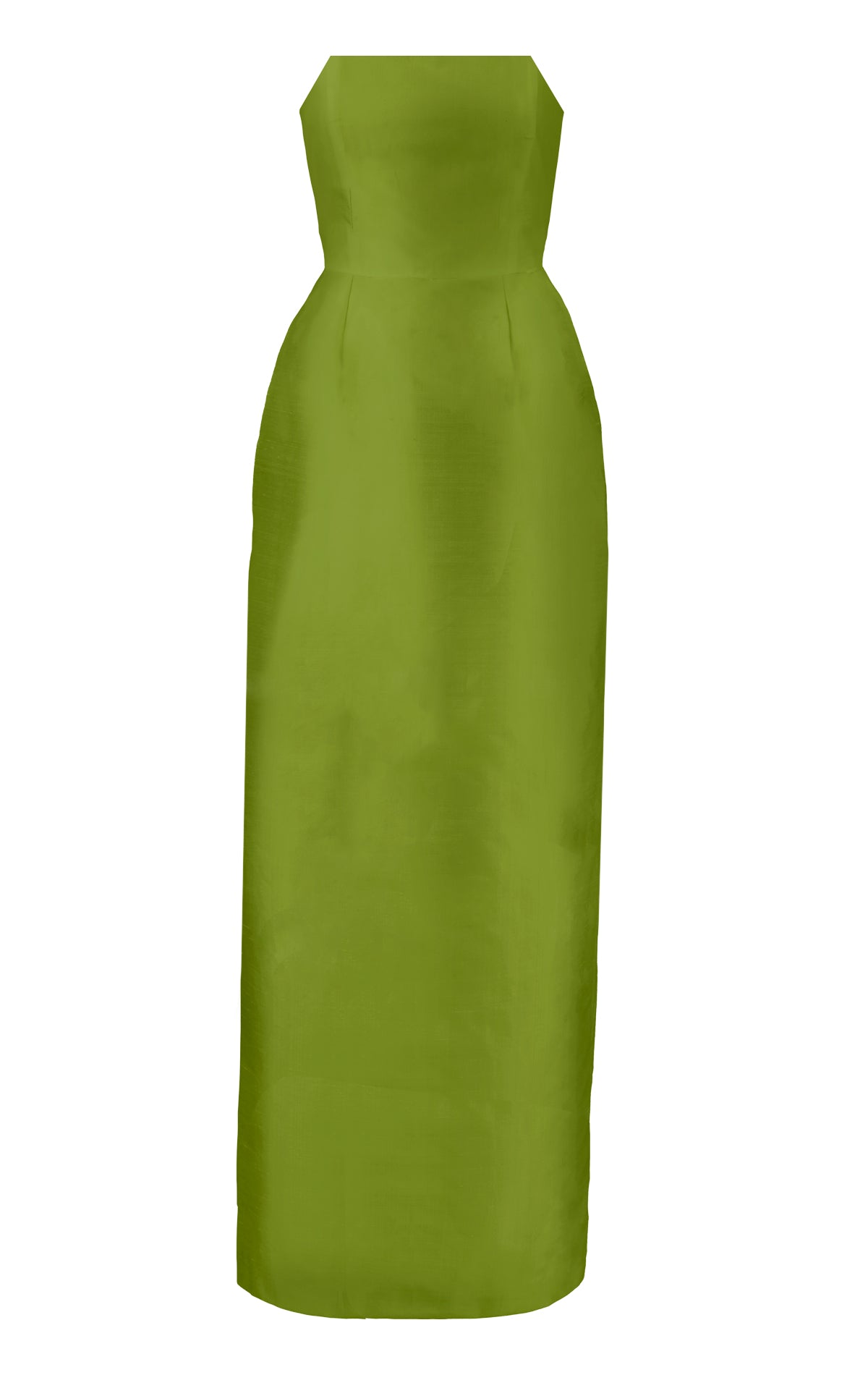 Vega Green Strapless Silk Midi Dress 1 / Olive Vega Green Strapless Silk Midi Dress 1 / Olive