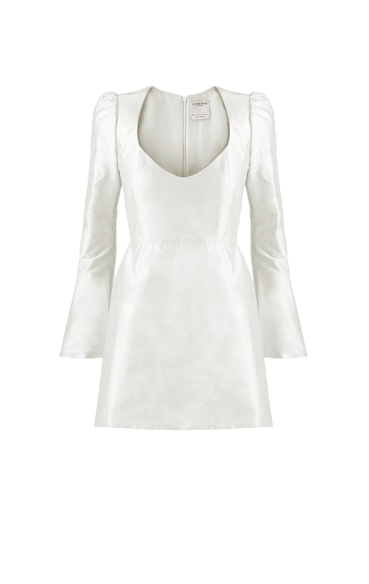 Demi Ivory Bell Sleeve Silk Mini Dress 3 / Ivory Demi Ivory Bell Sleeve Silk Mini Dress 3 / Ivory