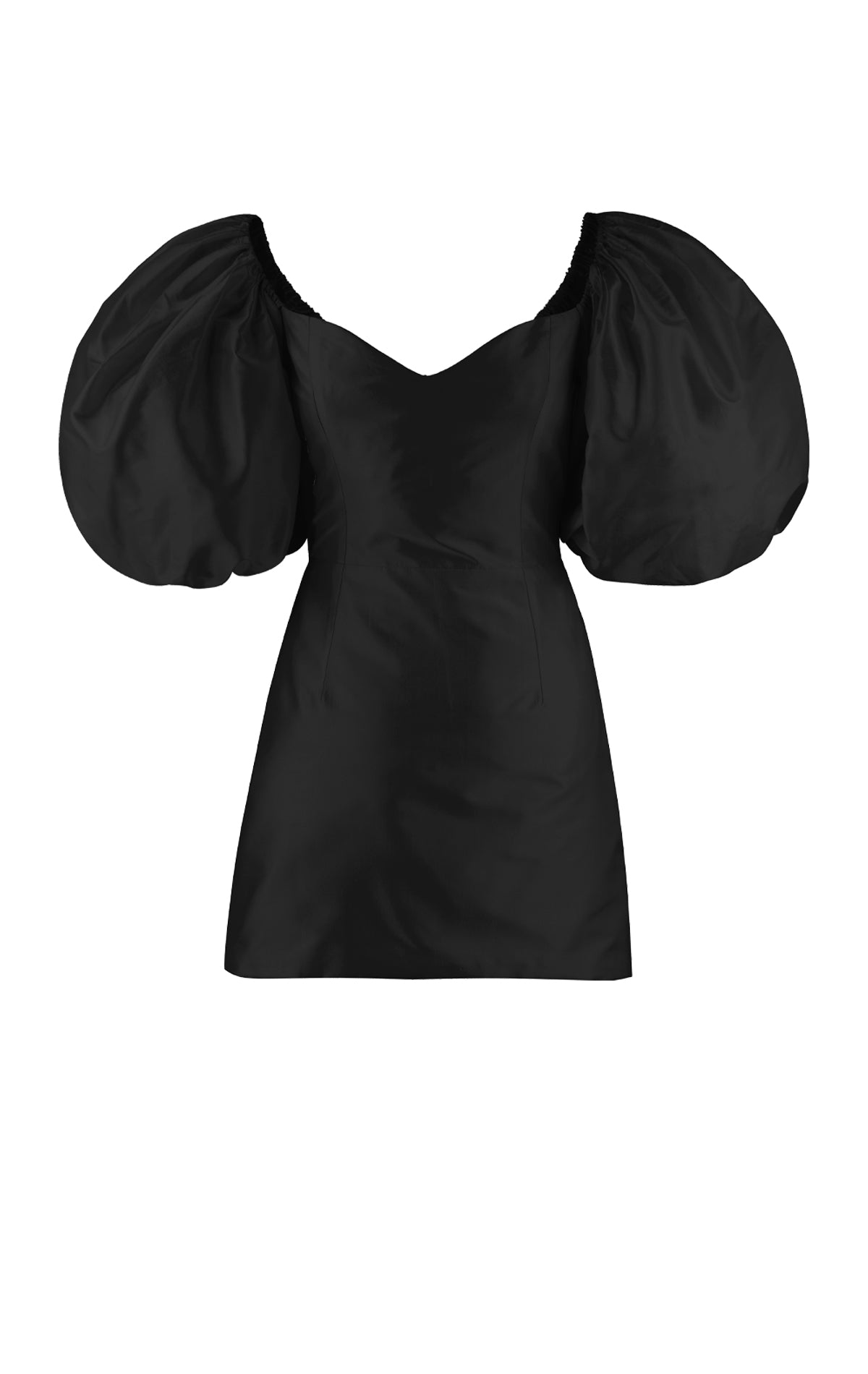 Edie Black Strapless Puffy Silk Mini Dress 2 / Licorice Edie Black Strapless Puffy Silk Mini Dress 2 / Licorice