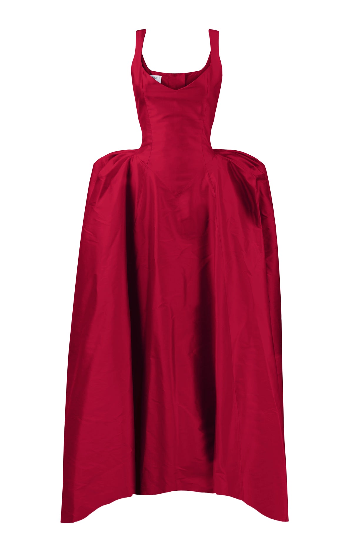 open lace back dress Franka Formal Red Sleeveless Silk Midi Gown