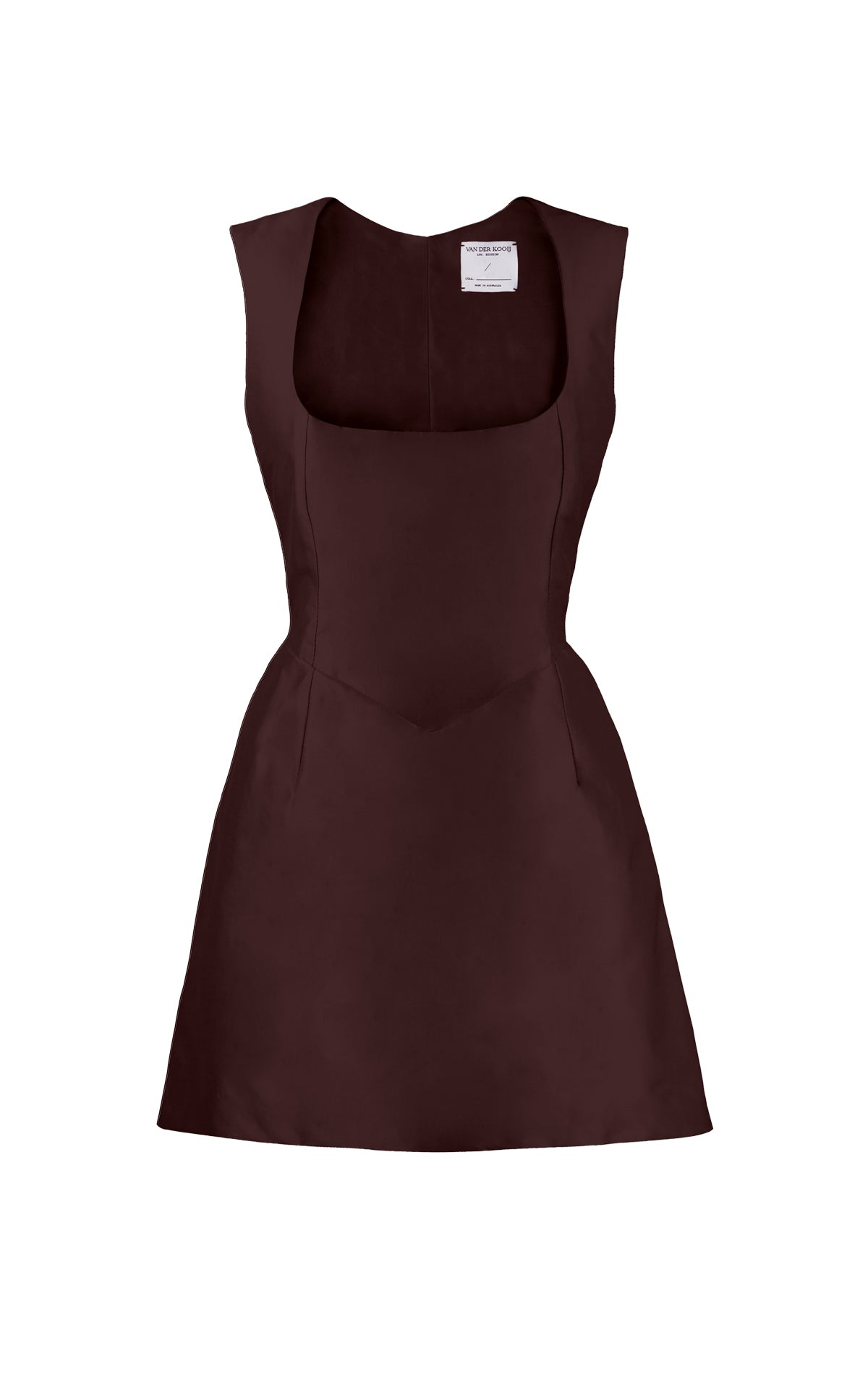 Ina Brown Sleeveless Silk Mini Dress 3 / Chocolate Ina Brown Sleeveless Silk Mini Dress 3 / Chocolate