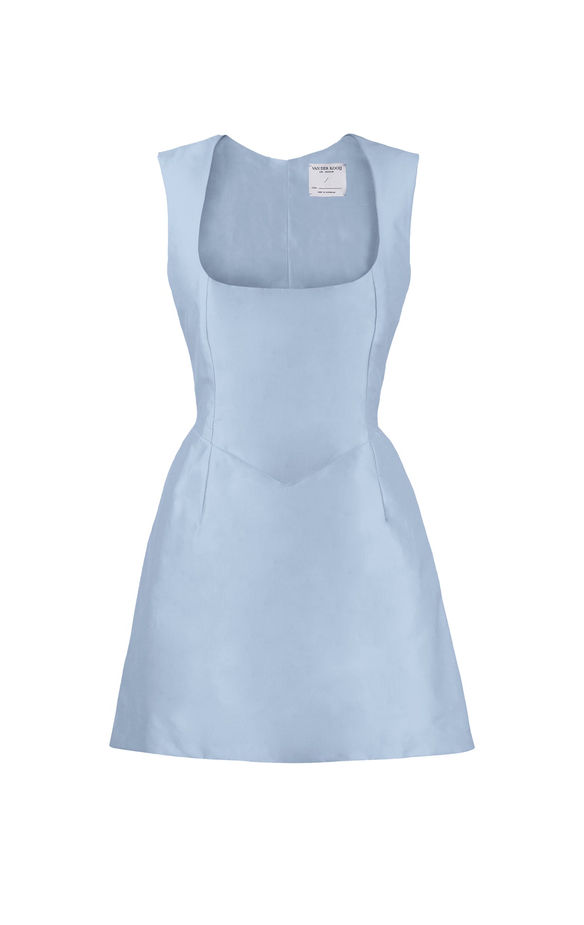 Ina Light Blue Sleeveless Silk Mini Dress