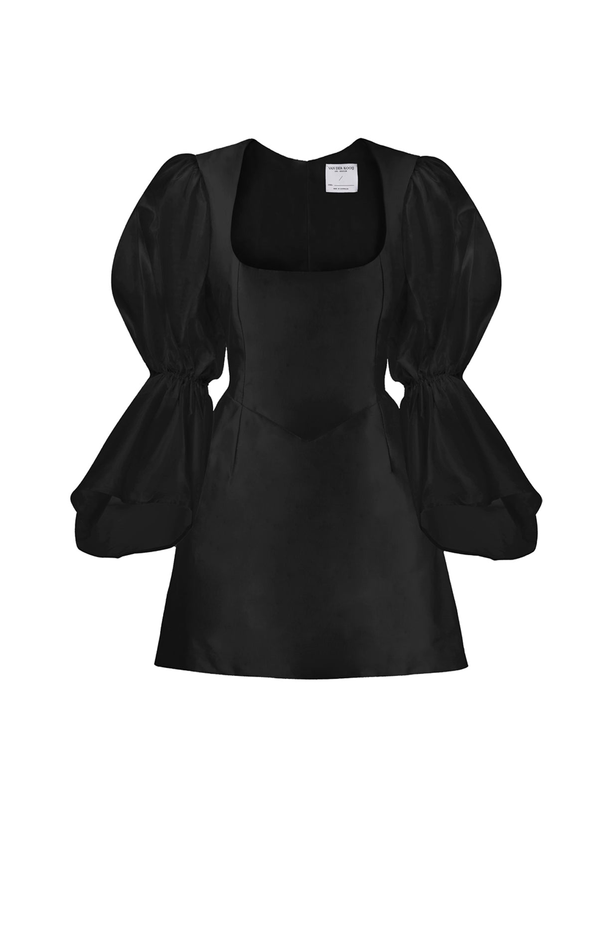 Neve Black Puffy Sleeve Silk Mini Dress 3 / Black Neve Black Puffy Sleeve Silk Mini Dress 3 / Black