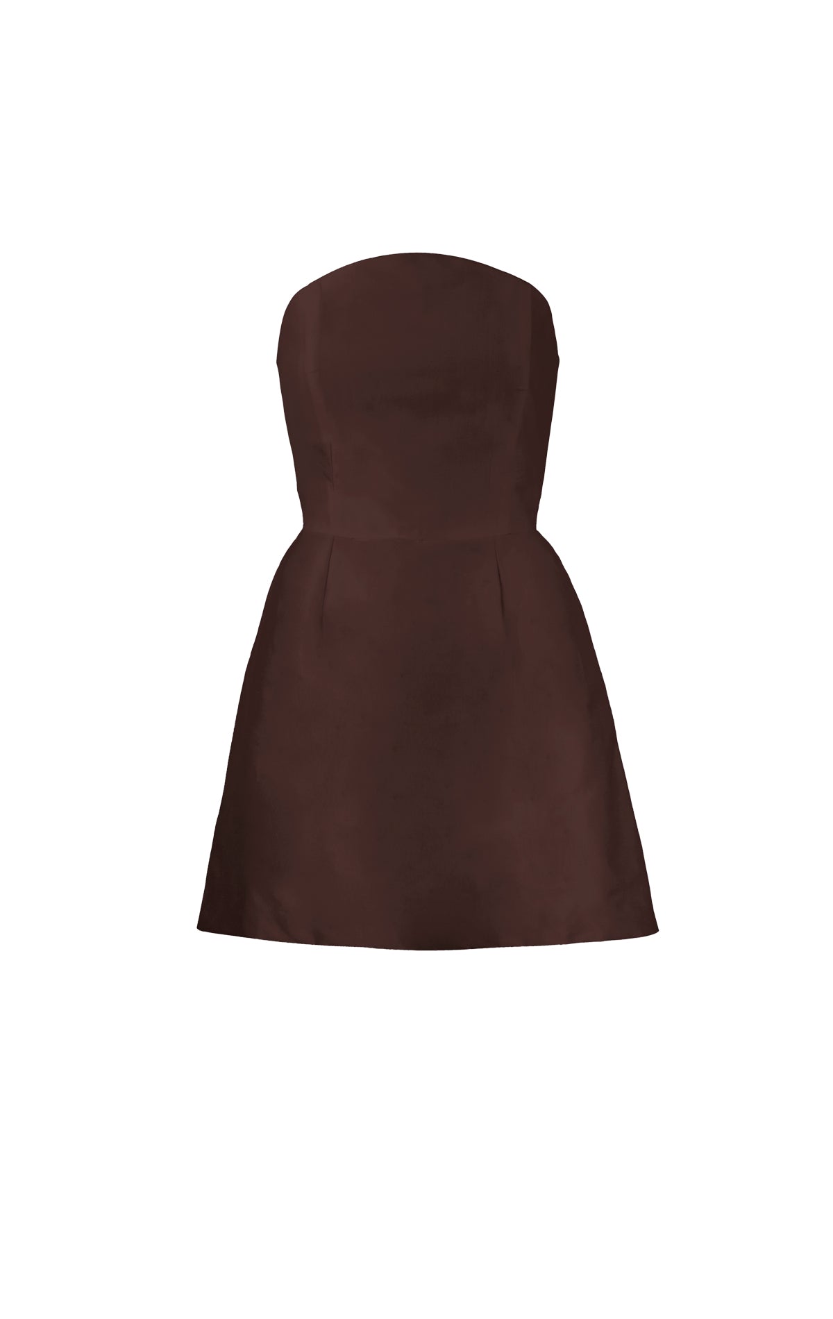 Vega Chocolate Brown Strapless Silk Mini Dress Vega Chocolate Brown Strapless Silk Mini Dress
