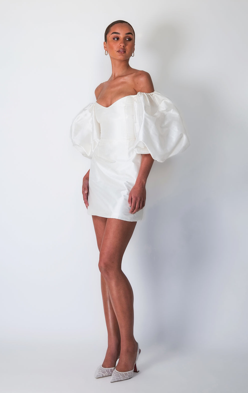 Edie Sweetheart Wrap Mini Skirt Dusty Blue