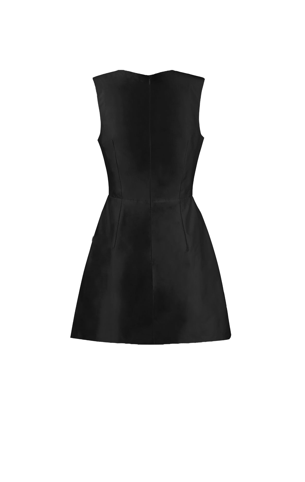Ina Black Sleeveless Silk Mini Dress