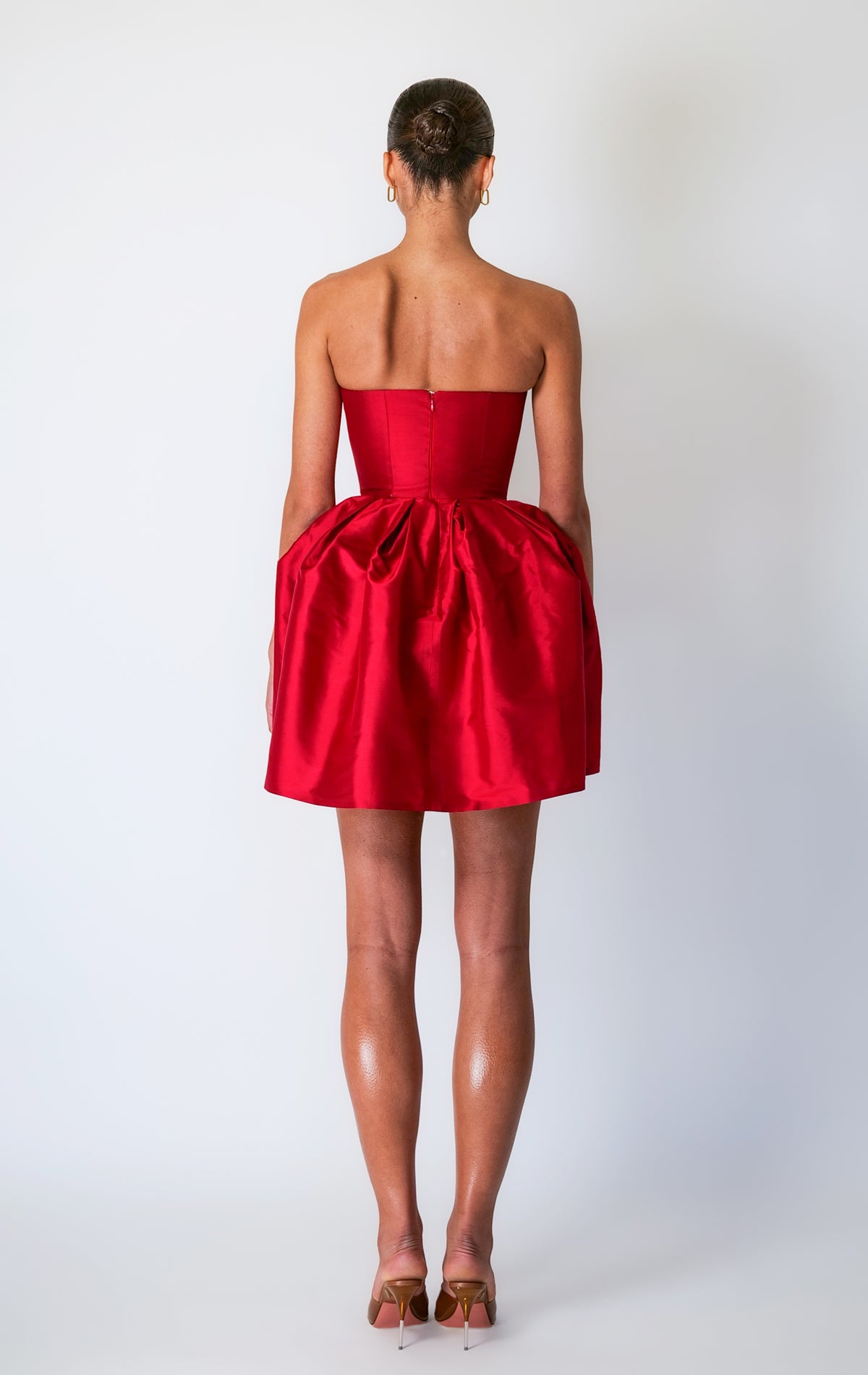 Rosa Formal Red Strapless Silk Mini Dress Rosa Formal Red Strapless Silk Mini Dress