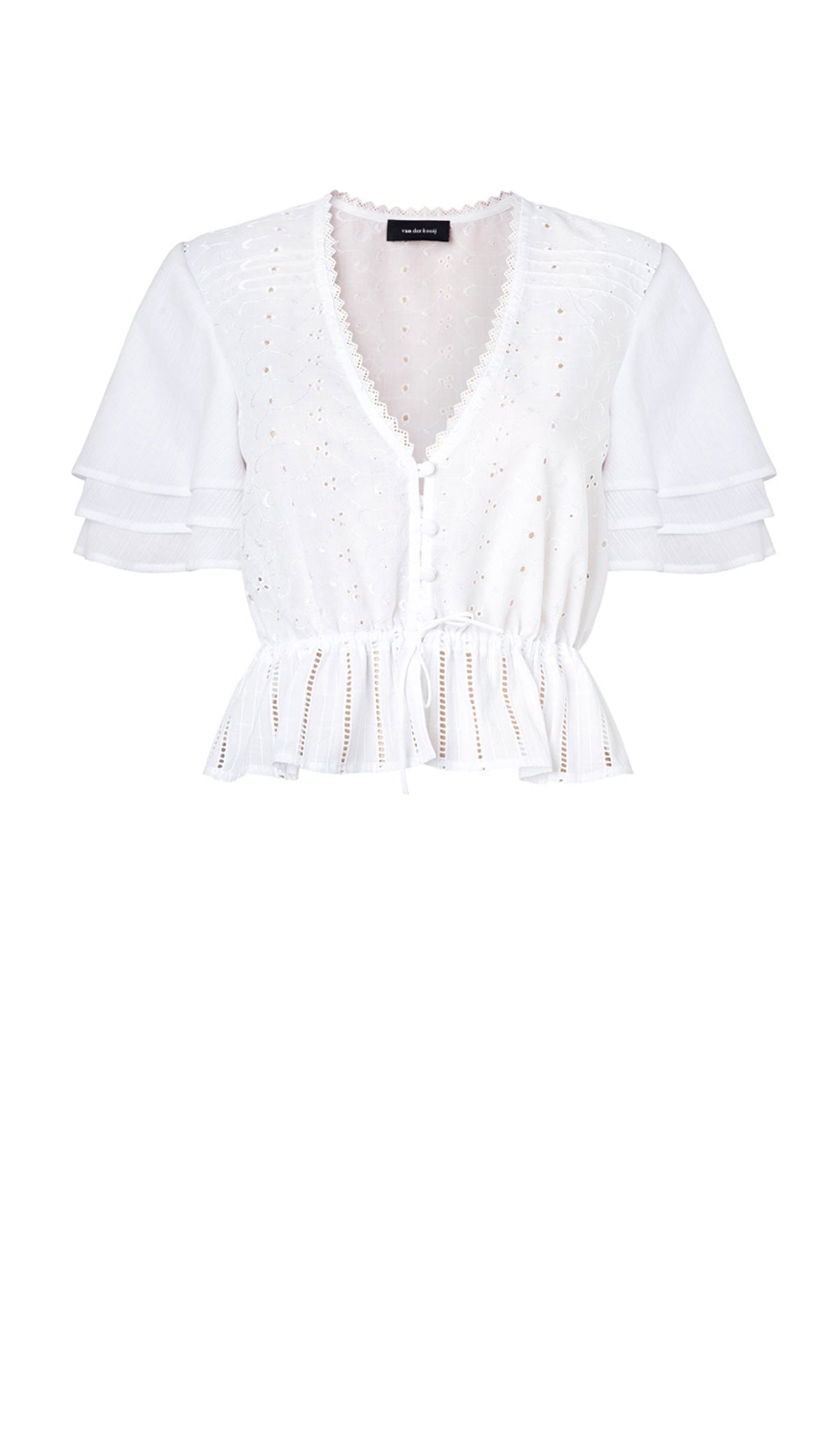 Broderie Tiered Sleeve Blouse
