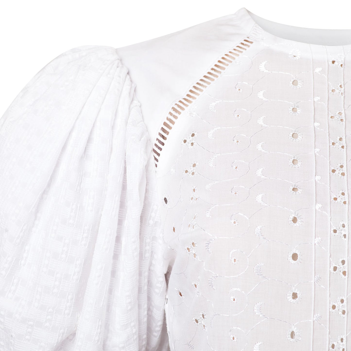 Broderie Lace Volume Sleeve Dress Details