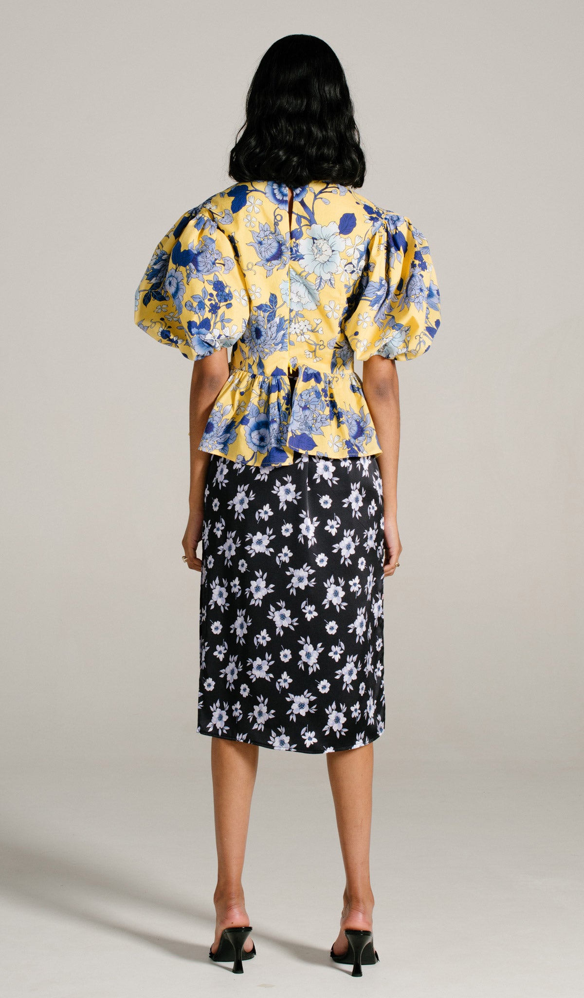 Cottage Floral Silk Slip Skirt