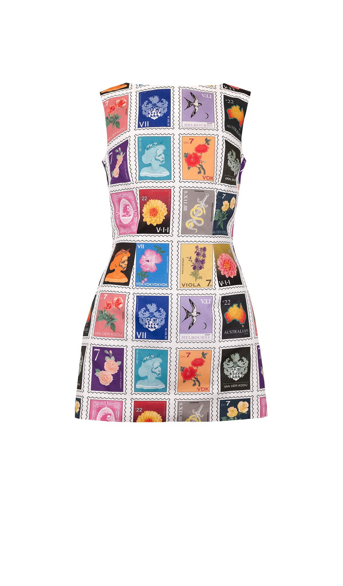 VII Stamp Print Mini Dress